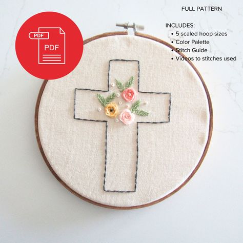 Embroidered Cross, Embroidery Cross, Cross Applique Designs Free Pattern, Embroidery Cross Christian, Faith Embroidery Patterns, Cross Embroidery Patterns, Cross Embroidery Designs, Religious Embroidery, Christian Embroidery