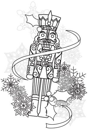 Nutcracker Tattoo, Christmas Tattoo Flash, Sugar Plum Nutcracker, Nutcracker Art, Nutcracker Image, Holiday Doodles, Colouring Drawing, Nutcracker Design, Coloring Christmas