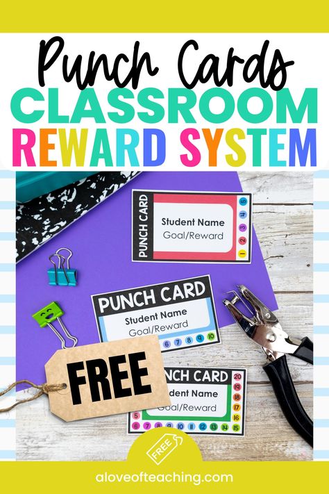 Free Classroom Rewards, Student Reward System, School Behavior Chart, Classroom Behavior Management System, Creative Teaching Ideas, Behavior Punch Cards, Classroom Reward System, Reward System For Kids, Reading Rewards