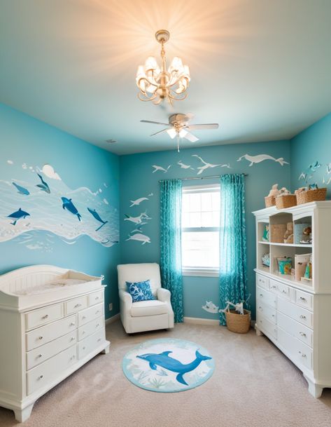 From Storybook To Space: 45 Creative Nursery Themes To Explore Ocean Baby Room, Ocean Baby Rooms, Creative Nursery, Sea Nursery, Wild Safari, Themed Nursery, Nursery Themes, Baby Room, Nursery Decor