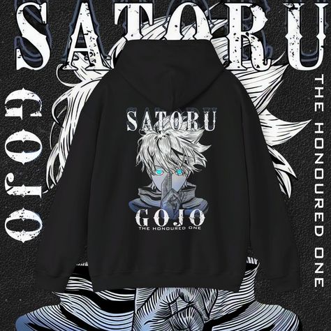 Gojo Satoru Hoodie Features  Channel Gojo's Aura: Wearing this hoodie isn't just about style; it's about embodying the charisma and power of Gojo Satoru from Jujutsu Kaisen. Unmatched Comfort and Warmth: Crafted from a blend of 50% cotton and 50% polyester, this hoodie provides plush comfort and essential warmth on chilly days. Designed for Durability and Style: With its classic fit, color-matched drawcord, and double-lined hood, this hoodie is as durable as it is stylish. Sustainable and Ethical Fashion: Feel good in your Gojo hoodie, knowing it's made with ethically grown US cotton and OEKO-TEX-certified low-impact dyes. How to Order  Select Your Jujutsu Style: Choose this Gojo Satoru Hoodie to channel the formidable strength and cool demeanor of the beloved Jujutsu Kaisen character. Fin Gojo Clothes, Jjk Hoodie, Gojo Merch, Gojo Hoodie, Jujutsu High, Gojo Satoru Jujutsu Kaisen, Diy Clothes Design, Hoodie Fits, Sweatshirts Pattern