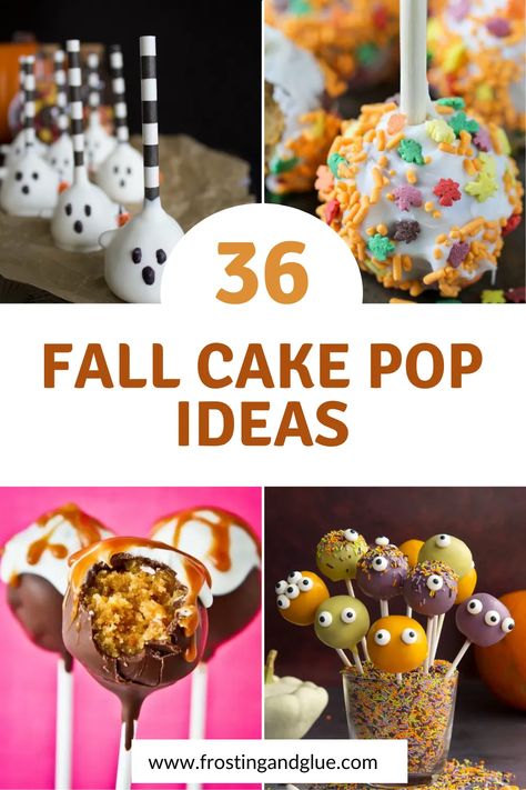 Cake Pops On A Stick, Cake Pops In Waffle Cones, Thanksgiving Desserts Cake Pops, Fall Color Cake Pops, Fall Cake Balls Recipe, Gf Cake Pops, Fall Flavor Cake Pops, Halloween Cake Pops Recipe Easy, Festive Cake Pops