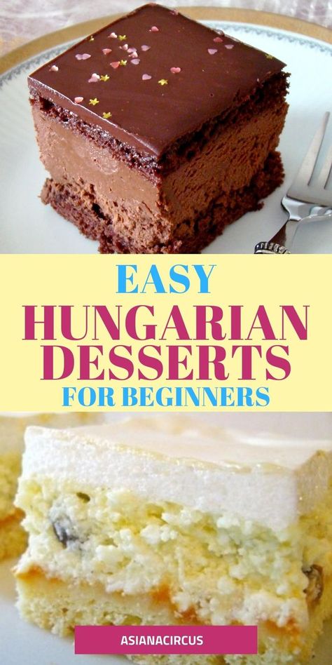 Dessert Recipes For Beginners, Unique Easy Desserts, Czech Desserts, Desserts For Parties, Hungarian Cake, Hungarian Desserts, Hungarian Cuisine, International Desserts, Comfort Desserts