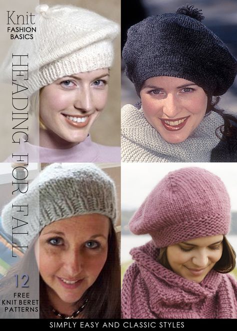 Free Beret Knitting Pattern, Knitting Beret Hat Patterns Free, Knitted Hat Patterns Free Women Winter, Knit Beret Free Pattern, Knitted Beret Patterns Free, Beret Knitting Pattern Free, Knit Beret Pattern, Beret Knitting Pattern, Berets Pattern