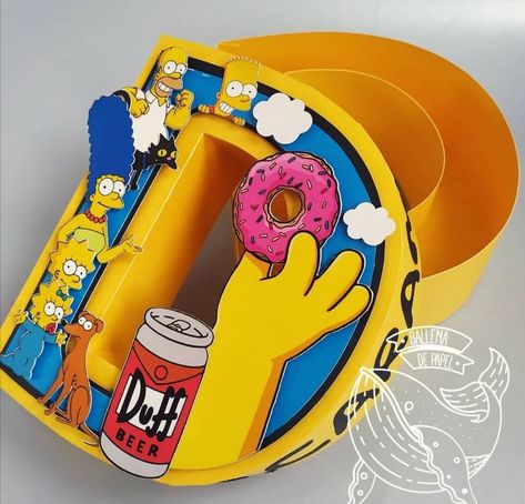 Simpsons Party, Idee Cricut, Personalised Gifts Diy, Diy Birthday Gifts For Friends, Diy Cake Topper, Birthday Crafts, How To Make Box, Letter A Crafts, Gifts For My Boyfriend