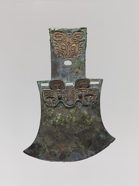 Ax: Shang dynasty (ca. 1600–1046 B.C.) Stone Age Art, Shang Dynasty, Chinese Armor, Bell Art, Chinese Element, Chinese Bronze, Chinese Mythology, 11th Century, Chinese Patterns