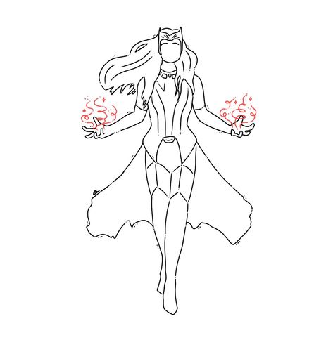 Wanda Tattoo, Scarlet Witch Sketch, Scarlet Witch Tattoo, Marvel Art Drawings, Avengers Tattoo, Witch Drawing, Witch Wallpaper, Marvel Tattoos, Wanda Vision