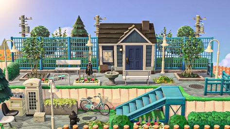 Acnh Happy Home Paradise City, Animal Crossing Home Decor, Acnh Beach Town, Animal Crossing Houses, Houses Neighborhood, Acnh Citycore, Acnh Happy Home Paradise, The Green Ray, Acnh Beach