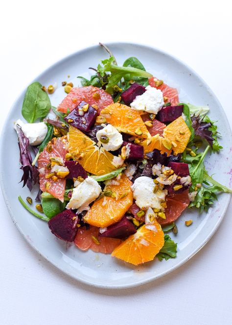 Ricotta Salad, Salad With Grapefruit, Salad With Pistachios, Orange Pistachio, Vegan Ricotta, Lunch Restaurant, Roasted Beet Salad, Five Spice, Peter Som