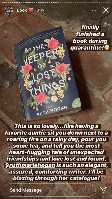 Wholesome Books To Read, The Keeper Of Lost Things, Keeper Of Lost Things, Books Obsession, A Book A Month, Comfort Books, Lost Things, Book Bucket, Big Books