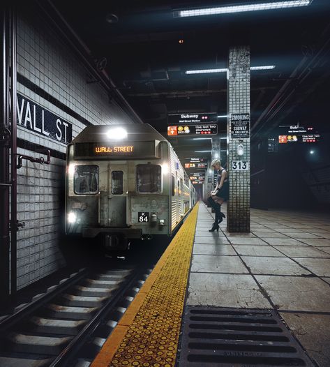 Deepak Jain submitted this image for our 3D Artist of the Month contest.  So many different details to look at. From the tiles on the walls to the safety dots on the platform, the subway, the lady, we could go on but we will let you discover everything by yourself!  If you have a project you want to share with us, feel free to submit it to our 3D Artist of the Month contest  #rebusfarm #renderfarm #rebusfarmaotm #rendering #3d #3drendering #renderoftheday #art #3dart Ny Subway, Artist Of The Month, 3d Architectural Visualization, New York Subway, Subway Train, Island Lake, Architectural Visualization, Nyc Subway, Subway Art