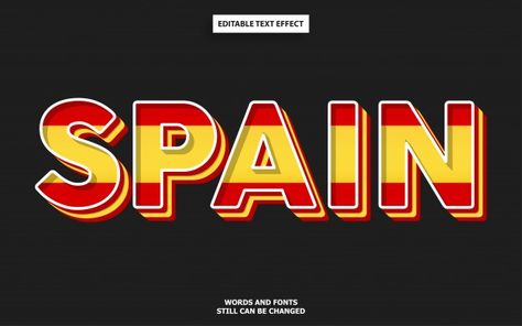 Spain flag color font effect | Premium Vector #Freepik #vector #character #comic #flag #retro Character Comic, Font Effect, Spain Flag, Bella Thorne, Vector Character, Flag Colors, Text Effects, Cal Logo, Premium Vector