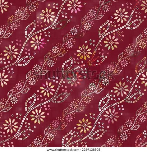 Bandhani Pattern, Patola Design, Watercolor Geometric, Mughal Art, Ajrakh Prints, Fashion Sewing, Box Design, Digital Pattern, Image Illustration