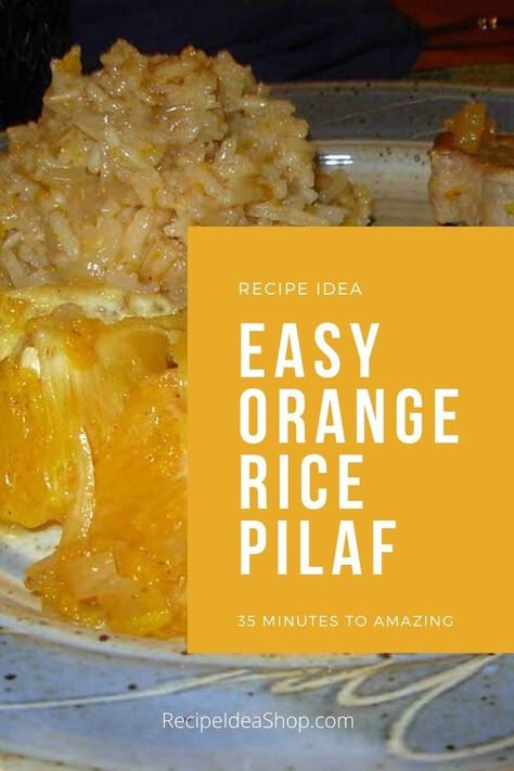 So easy anyone can make this Orange Rice Pilaf. 35 minutes to amazing. #orangericepilaf #ricerecipes #howtomakerice #frenchcooking #recipes #comfortfood #glutenfree #dairyfree #food #recipes #recipeideashop Orange Rice Recipe, Chicken In Rice, Pilaf Rice, Orange Rice, Almond Rice, Rice Pilaf Recipe, Pilaf Recipes, Easy Peasy Recipes, Creamy Rice