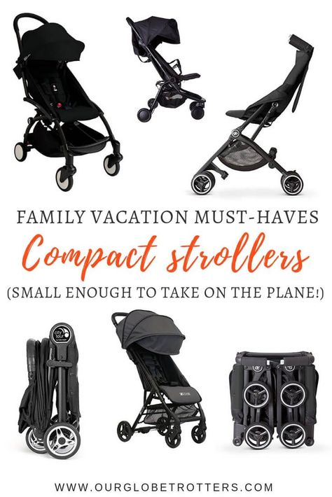 Compact Strollers so small you can take them on the plane. Our Globetrotters have researched and reviewed leading ultra-compact stroller brands that will fit into the overhead locker. #travelgear #strollers #familyvacation #babygearreview #familytravel #toddlertravel City Select Double Stroller, Stroller Hacks, Double Baby Strollers, Quinny Stroller, Cybex Stroller, Best Travel Stroller, Vintage Stroller, Twin Strollers Infants