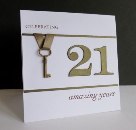 Key of the Door! by sistersandie - Cards and Paper Crafts at Splitcoaststampers 21st Cards Handmade, 21 Birthday Cards, 21 Birthday Cards For Men, Handmade 21st Birthday Cards Ideas, Handmade 21st Birthday Cards For Men, Cards For 21st Birthday Guys, 21st Birthday Cards Female Handmade, 21 Cards, Special Birthday Cards