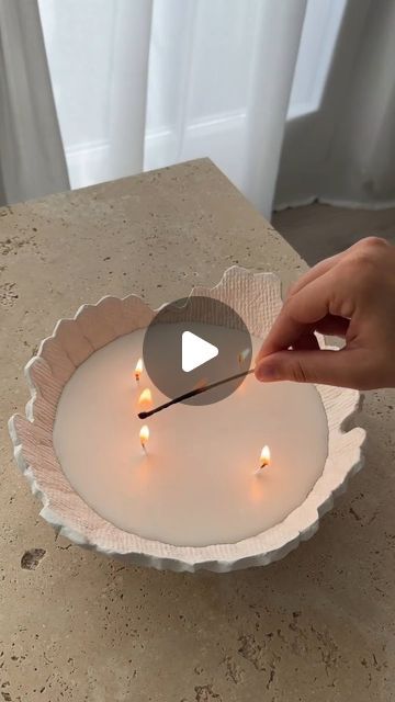 Love in Pottery on Instagram: "inspirational DIY🕯️candle holder(air dry clay) by @interiorundco ! 🙈😘💚 FOLLOW👉 @loveinpottery for more pottery contents ☕️ ! Credit 📷💚 @interiorundco visit their page and support 💕 Follow us on @mustvisitguide (Travel Lovers), @dailyartlist (Art Lovers) & @musthomeguide (Interior Lovers) ! #ceramic #ceramicsculpture #handmadeceramics #handmade #ceramics #ceramica #porcelain #keramik #wheelthrown #homedecor #pottery #stoneware #instapottery #artist #ceramicartist #clay #sculpture #tableware #interiordesign #ceramicart #ceramique #contemporaryceramics #art #potterylove #design #glaze#ceramique" Air Dry Clay Candle, Air Dry Clay Candle Holder, Clay Candle Holders Diy, Clay Candle Holders, Pottery Candle Holder, Clay Candle, Pottery Stoneware, Diy Air Dry Clay, Pottery Candle