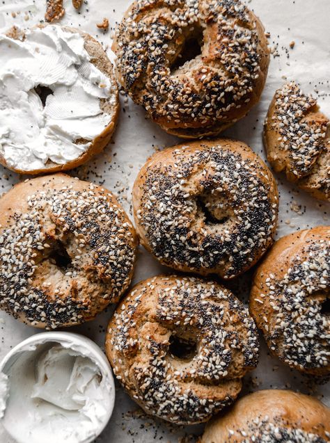 Cassava Flour Bagels, Cassava Bagels, Gutsy Baker, Paleo Bagels, Gluten Free Bagel Recipe, New York Style Bagels, New York Bagels, Cassava Flour Recipes, Nut Free Desserts