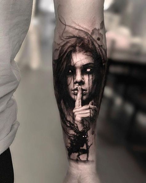 Dark Tattoos For Men, Arm Cover Up Tattoos, Apocalypse Tattoo, Cover Up Tattoos For Men, Gotik Tattoo, Valkyrie Tattoo, Black Tattoo Cover Up, Girl Face Tattoo, Lion Head Tattoos