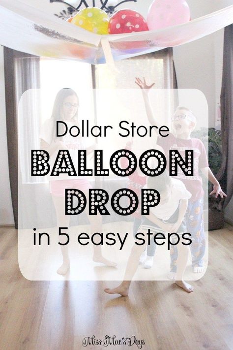 Create an awesome Balloon Drop in just 5 easy steps with Dollar Store supplies in minutes! Use this for New Year's Eve, birthday parties and celebrations! New Years With Kids, New Year's Eve Crafts, Kids New Years Eve, New Year's Eve Activities, New Years Eve Day, New Years Eve Games, Balloon Drop, Eve Game, New Years Activities