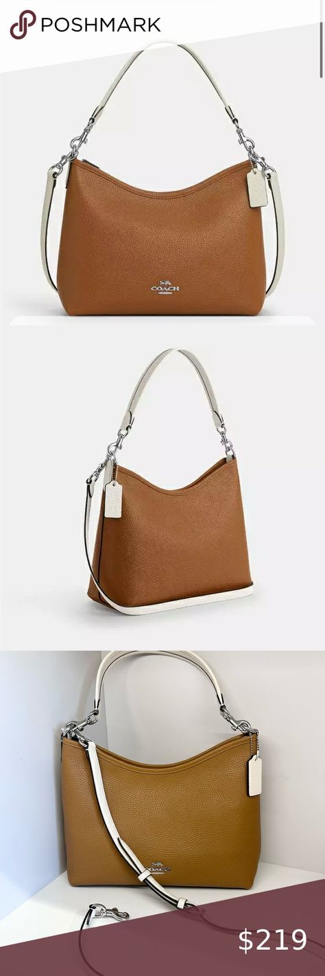 Coach Laurel Shoulder Bag In Colorblock#CT850 Leather Fabric, Coach Handbags, Pebbled Leather, Color Blocking, Shoulder Bag, Handbags, Leather, Closet