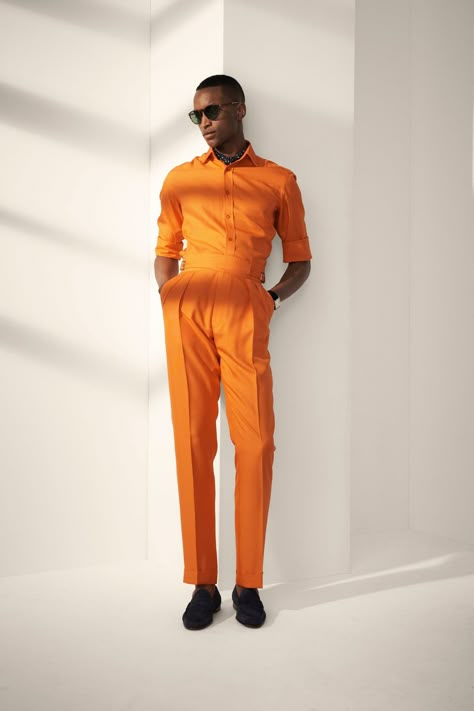 Ralph Lauren Purple Label Men, Looks Hip Hop, Ralph Lauren Menswear, Monochromatic Fashion, Monochromatic Outfit, Orange Outfit, Moda Paris, Purple Label, Ralph Lauren Purple Label