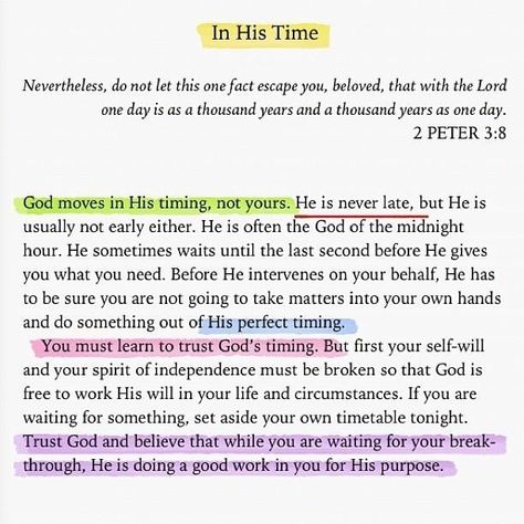 Faith. God's Timing, Peter 3, Soli Deo Gloria, In His Time, 2 Peter, Jesus Christus, Gods Timing, The Perfect Guy, Spiritual Inspiration