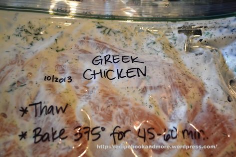 Chicken Freezer, Greek Marinated Chicken, Greek Chicken Marinade, Greek Yogurt Chicken, Chicken Freezer Meals, Freezer Dinners, Yogurt Chicken, Freezer Friendly Meals, Freezable Meals