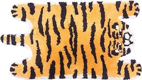 Amazon.com: Cartoon Tiger Shaped Mats Anti-Slip Bathroom Mats Bedroom Doormats Area Rugs Bathmat Carpet Rugs Bathmat Home Decor (M(24''X35'')) : Home & Kitchen Tiger Bathroom, Leopard Print Rug, Tiger Rug, Graphic Rug, Cartoon Tiger, Skin Rugs, Tiger Graphic, Faux Fur Rug, Carpet Rugs