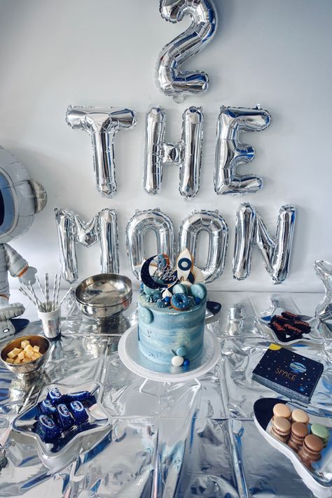 Two Space Birthday Party, Two The Moon Birthday Decor, Space 2nd Birthday, To The Moon Party Theme, Two The Moon And Back Birthday, Two The Moon Birthday Party Twins, 2 The Moon Birthday, To The Moon And Back Party Theme, 2 The Moon And Back Birthday Party