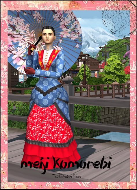 Sims 4 Women Outfits, Sims 4 1890s, Japanese Inspired Dress, Sims 4 Victorian Cc, Sims 4 Mods Folder, Victorian Sims 4, Sims Historical, Sims 4 Medieval Cc, Ultimate Decades Challenge