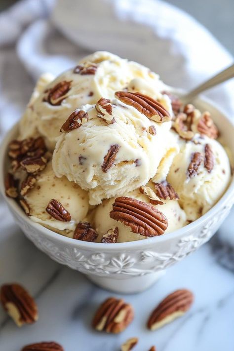 No ice cream maker needed for this Homemade Butter Pecan Ice Cream! This no-churn ice cream recipe is full of crunchy and buttery pecans and is a perfect summer treat. What You'll Receive: 🍪 Instant Download: Once purchased, you'll have immediate access to our meticulously crafted peanut butter cookie recipe, ready to be printed or saved digitally for your convenience. Why Choose Our Recipe? ✨ Expertly Tested: Our recipe has been tried and tested to perfection, ensuring that your cookies turn out flawlessly every time. 🥜 Quality Ingredients: We believe in using the finest, wholesome ingredients for an authentic and delicious cookie experience.  Easy-to-Follow Instructions: Step-by-step instructions make baking a breeze, even for beginners. 🌟 Customizable Creations: Add your own twist wi Buttered Pecan Ice Cream, Homemade Butter Pecan Ice Cream, Butter Pecan Ice Cream Recipe, Churn Butter, Butter Pecan Ice Cream, Butter Cookie Recipe, Pecan Ice Cream, Homemade Ice Cream Recipes, Peanut Butter Cookie