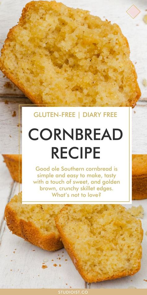 Dairy Free Cornbread Recipe, Dairy Free Cornbread, Gluten Free Cornbread Recipe, Gluten Free Cornbread, Sides Dishes, Pain Sans Gluten, Gluten Free Recipes Bread, Cornbread Recipe, Gluten Free Dairy Free Recipes