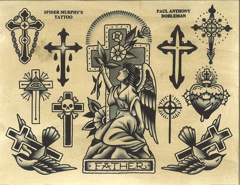 Traditional Tattoo Cross, Paul Dobleman, Traditional Tattoo Man, Traditional Black Tattoo, Traditional Tattoo Old School, Tattoo Filler, Traditional Tattoo Sleeve, Omerta Tattoo, Religious Tattoo