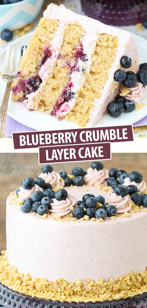 Best Blueberry Cake, Blueberry Cake Recipe, Cheesecake Strawberries, Brown Sugar Cake, Blueberry Frosting, Cake Blueberry, Brown Sugar Cakes, Blueberry Filling, Recipe Cheesecake