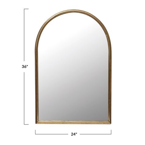 Mirror w Metal Trim - Antique Gold - Bed Bath & Beyond - 34577231 Gold Arch Mirror, Arch Frame, Gold Bed, Framed Wall Mirror, Mercury Glass Ornaments, Arched Mirror, Metal Arch, Metal Containers, Frame Stand