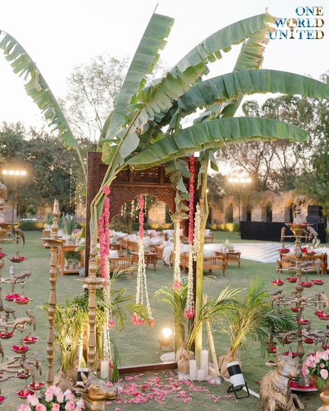 A night enriched with love and luscious details to witness the unfolding of a beautiful love story! Venue: @alilafortbishangarh 📞 097995 35809 📩 oneworldunitedoffice@gmail.com #wedding #weddingdecor #eventmanagement #decor #indianweddings #florals #eventdecor #weddingday #wedding #pheraceremony #weddingorganizer #decor #eventplanner #mandapdecor #floraldecor #alilafort #pheradecor #floralsetup #weddingdecorideas #alilafortbishangarh #floralarrangement #pheras #eventorganizers #eventdecor... Sangeet Night Decor Outdoor, Haldi South Indian Decor, Wedding Mandap Decoration Outdoor, Mandap Backdrop, Traditional Haldi Decor, Wedding Mandap Decor, Outdoor Hindu Wedding, Indian Outdoor Wedding Decor, Wedding Makeover