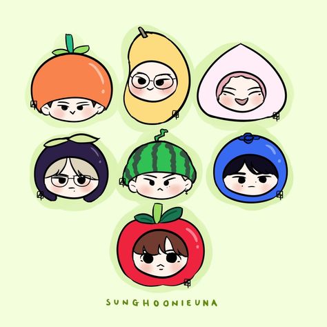 #ENHYPEN #FanArt #FanMade #Wallpaper #pfp #chamber5 Doodles Cute, Wallpaper Pfp, Fruits Drawing, 5 Wallpaper, I Land, Fruit Wallpaper, Kpop Drawings, Stickers Cute, Sketches Easy