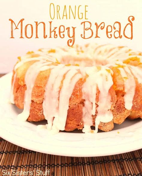 Orange Monkey Bread Recipe | Six Sisters' Stuff Orange Monkey Bread, Lemon Monkey Bread, Orange Monkey, Monkey Bread Recipe, Orange Outfits, Breakfast Bread Recipes, Monkey Bread, Orange Recipes, Breakfast Foods