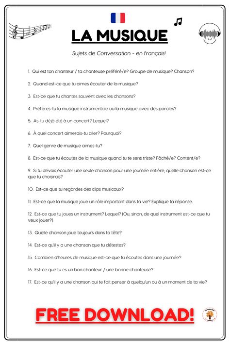 French Questions, French Websites, A Level French, Gcse French, French Conversation, Conversation Questions, Basic French Words, French Worksheets, French Teaching Resources