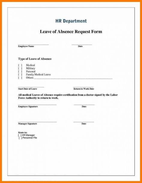 Image of free leave of absence form template ~ addictionary medical leave of absence form template doc. Medical leave of absence form template, Documentation is of crucial importance for companies and most companies no matter their size need various type... Leave Application Form, Leave Request Form, Medical Leave Application, Leave Form, Time Off Request Form, Printable Banner Template, Apology Letter, Leave Of Absence, Letter Template Word