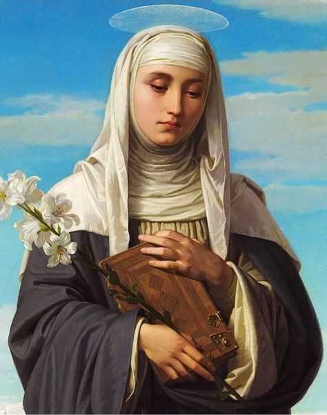 St. Catherine of Siena Saint Catherine Of Siena, Litany Of The Saints, Catherine Of Siena, St Catherine Of Siena, Saint Catherine, Colonial Art, Religious Paintings, Bride Of Christ, Santa Catalina