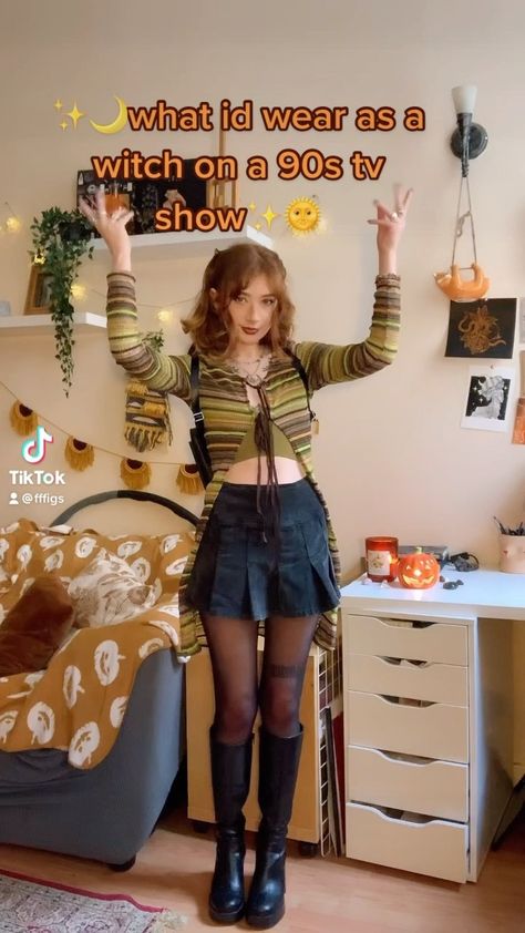 Sabrina Spellman Outfit, Witch Aesthetic Outfit, 90s Witch, Witchy Outfits, 90s Tv Show, Mode Hippie, 90s Tv, Artsy Outfit, Witch Outfit