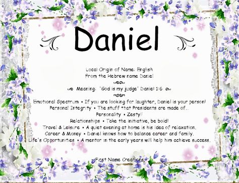 Daniel name and meaning Daniel Meaning Name, Daniel Name, Personal Integrity, Hebrew Names, Harsh Words, Symbols And Meanings, Female Names, What Is Your Name, Name Meaning