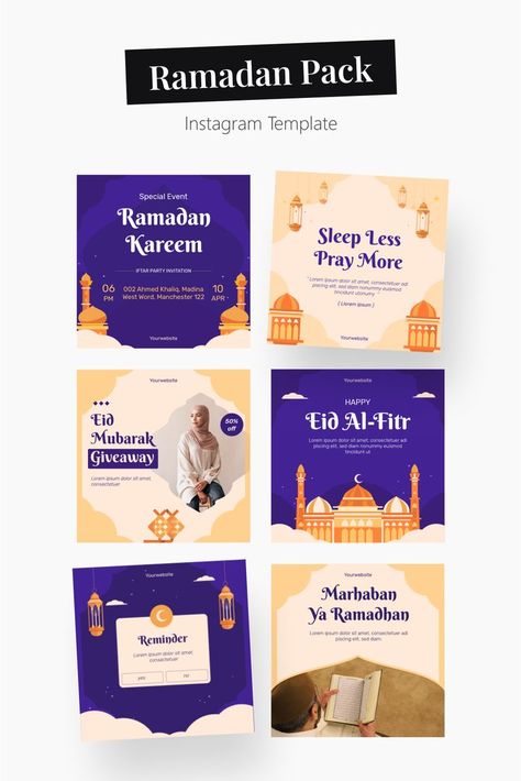 Ramadan Modern Social Media Template Ramadan Instagram Post, Happy Eid, Eid Al Fitr, New Project, Business Development, Instagram Template, Social Media Template, Media Post, Social Media Post