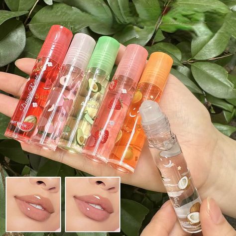 Roller Lip Gloss, Fruit Lip Oil, Lip Oil Gloss, Lip Gloss Cosmetics, Lip Gloss Balm, Healthy Lips, Hydrating Lip Gloss, Lip Shine, Lip Hydration