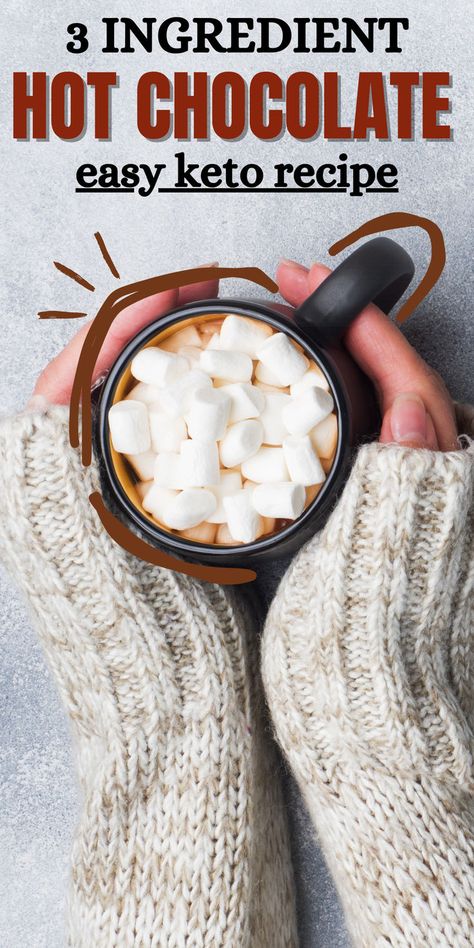 Warm up on a cold night with this amazing 3-ingredient keto hot chocolate recipe. Made with natural sweeteners and unsweetened cocoa powder, it's the perfect way to indulge without the guilt. Low Sugar Hot Chocolate, Keto Hot Chocolate Recipe, Keto Hot Chocolate, Sugar Free Hot Chocolate, Hot Chocolate Mix Recipe, Hot Cocoa Recipe, Hot Chocolate Recipe, Cocoa Recipes, Healthy Sugar