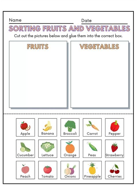 Matching Worksheets For Preschool - Spokenenglishtips 2023 Vegetables In Spanish, Vegetable Activity For Kids, Vegetable Worksheet, Healthy Food Activities For Preschool, Kids Vegetables, Cut And Paste Worksheets, Matching Worksheets, Kids Worksheets Preschool, Social Studies Worksheets