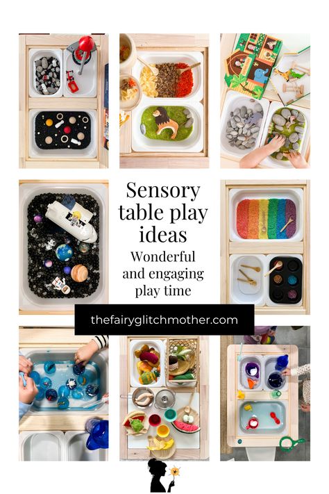 Sensory Bin With Pasta, Sensory Flisat Table, 3 Year Sensory Play, One Year Sensory Bin, Sensory Bin Animals, Flisat Sensory Bin Ideas, Quick Sensory Bin Ideas, Sensory Ikea Table, Diy Sensory Table With Ikea Bins