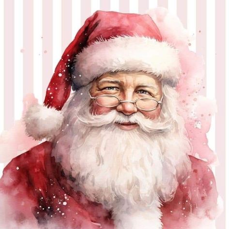 Santa Clos, Santa Claus Clipart, Santa Clipart, Create Christmas Cards, Santa Art, Christmas Illustrations, Kids Watercolor, Mid Century Christmas, Santa Face